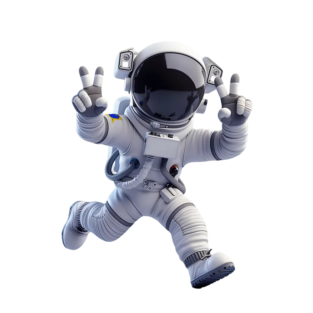 SEO Astronaut showing double peace sign